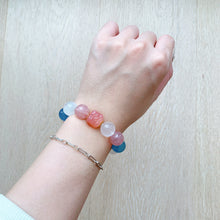 Load image into Gallery viewer, Aquamarine &amp; Pink Quartz &amp; Moon Stone &amp; Agate Bracelet
