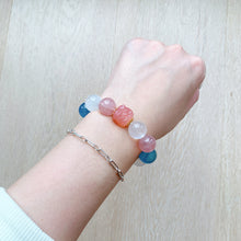 Load image into Gallery viewer, Aquamarine &amp; Pink Quartz &amp; Moon Stone &amp; Agate Bracelet
