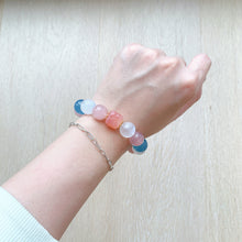 Load image into Gallery viewer, Aquamarine &amp; Pink Quartz &amp; Moon Stone &amp; Agate Bracelet
