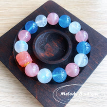 Load image into Gallery viewer, Aquamarine &amp; Pink Quartz &amp; Moon Stone &amp; Agate Bracelet
