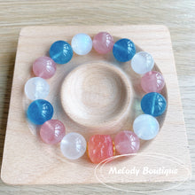 Load image into Gallery viewer, Aquamarine &amp; Pink Quartz &amp; Moon Stone &amp; Agate Bracelet
