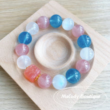 Load image into Gallery viewer, Aquamarine &amp; Pink Quartz &amp; Moon Stone &amp; Agate Bracelet
