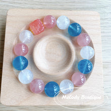 Load image into Gallery viewer, Aquamarine &amp; Pink Quartz &amp; Moon Stone &amp; Agate Bracelet
