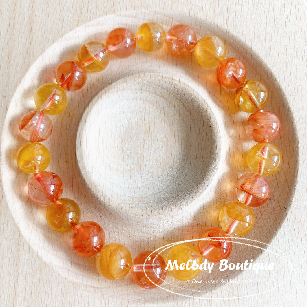 Natural Bi-color Hematoid Quartz Bracelet