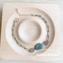 Load image into Gallery viewer, Aquamarine Antique Silver Bracelets
