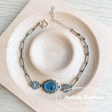 Load image into Gallery viewer, Aquamarine Antique Silver Bracelets
