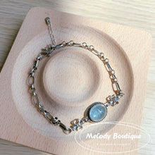 Load image into Gallery viewer, Aquamarine Antique Silver Bracelets #2
