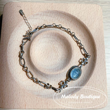 Load image into Gallery viewer, Aquamarine Antique Silver Bracelets #2
