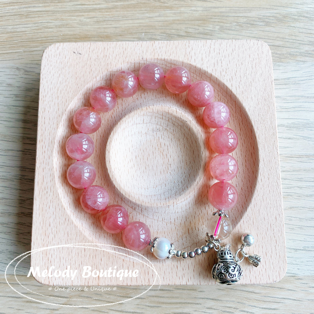 Natural Madagascar Rose Crystal Bracelet