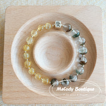 Load image into Gallery viewer, Gold Rutilated Quartz &amp; Green Phantom Quartz Bracelet
