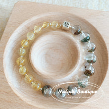 Load image into Gallery viewer, Gold Rutilated Quartz &amp; Green Phantom Quartz Bracelet
