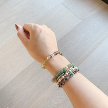 Load image into Gallery viewer, Gold Rutilated Quartz &amp; Green Phantom Quartz Bracelet
