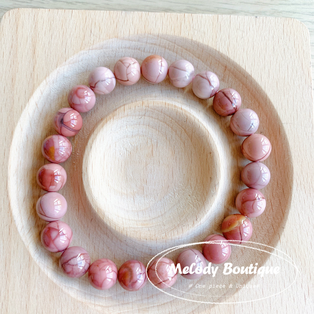 Alashan Agate Bracelets -- Pink #3